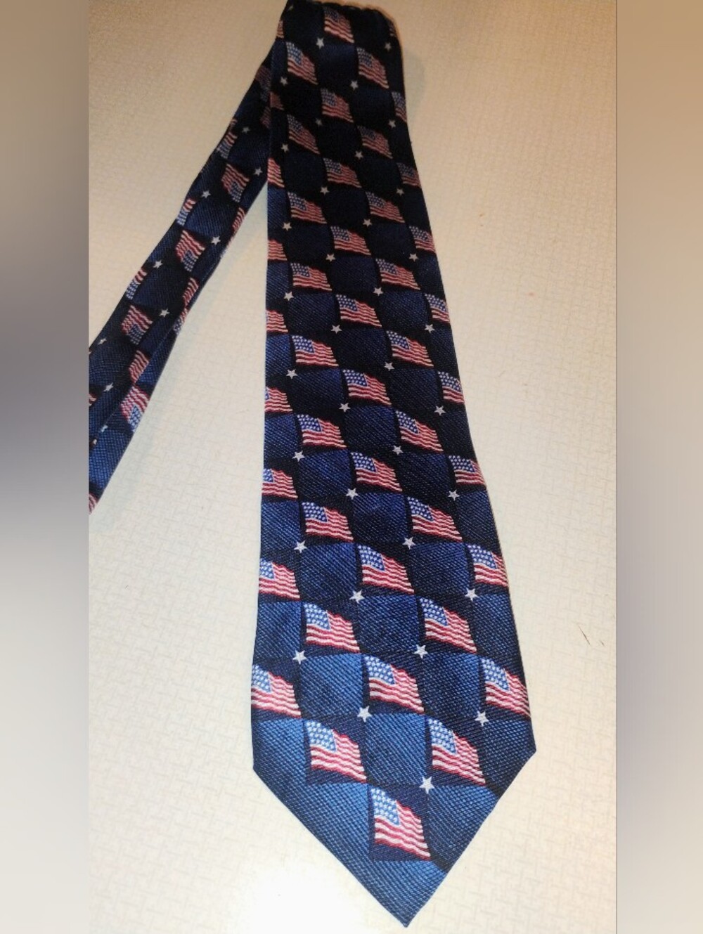 Navy American Flag Pattern Men's Tie